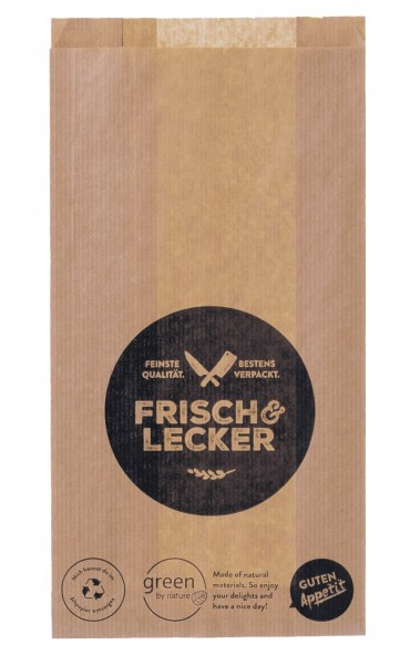 Faltenbeutel natur "Frisch & Lecker"