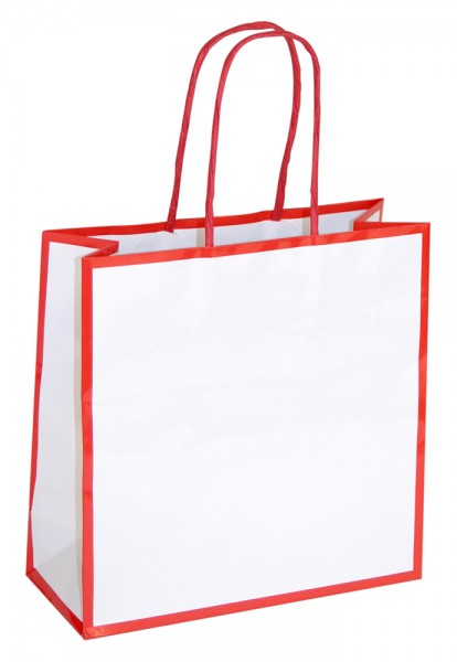 Caro - Papiertragetaschen Farbe: weiß/rot