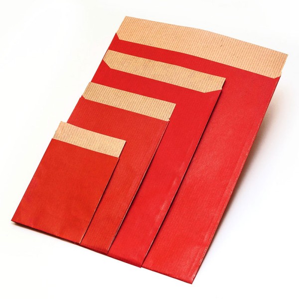 Flachbeutel - Kraftpapier rot T2
